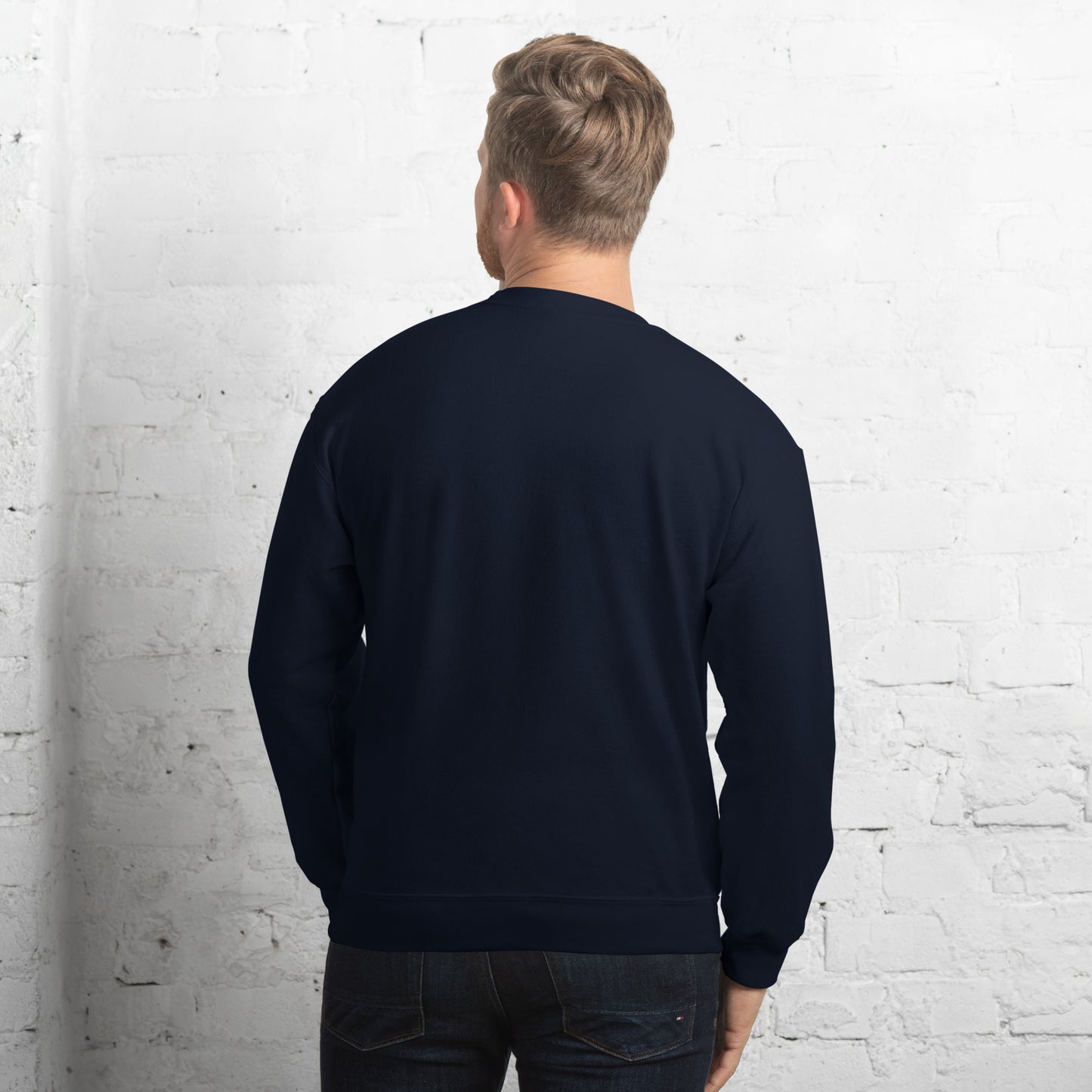 TRIGGER HAPPY UNISEX SWEATSHIRT WHITE TEXT